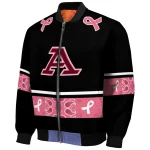 akron zips pink ribbon black pink bomber jacket best selling