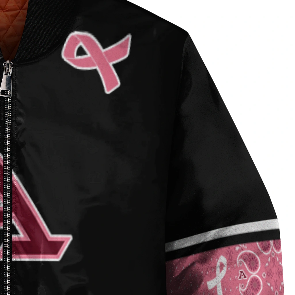 akron zips pink ribbon black pink bomber jacket premium grade akron zips pink ribbon black pink bomber jacket premium grade