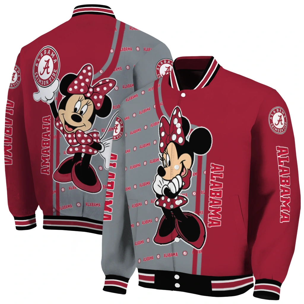 alabama crimson tide minnie mouse crimson varsity jacket fashion forward alabama crimson tide minnie mouse crimson varsity jacket fashion forward