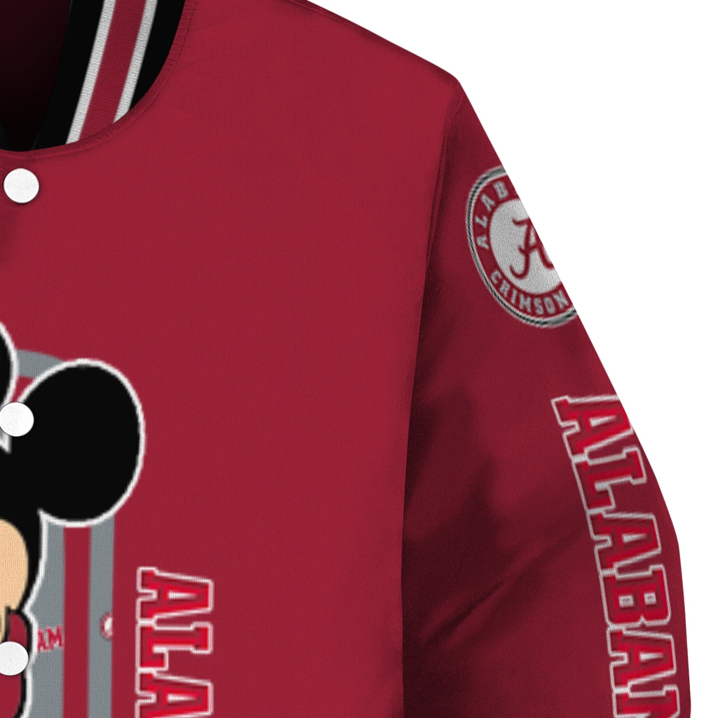alabama crimson tide minnie mouse crimson varsity jacket premium grade alabama crimson tide minnie mouse crimson varsity jacket premium grade