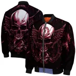 alabama crimson tide skull bite crimson black bomber jacket best selling