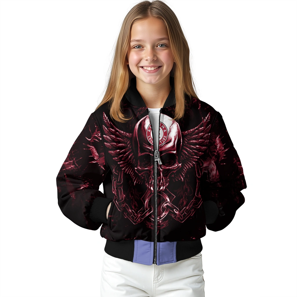 alabama crimson tide skull bite crimson black bomber jacket top rated alabama crimson tide skull bite crimson black bomber jacket top rated