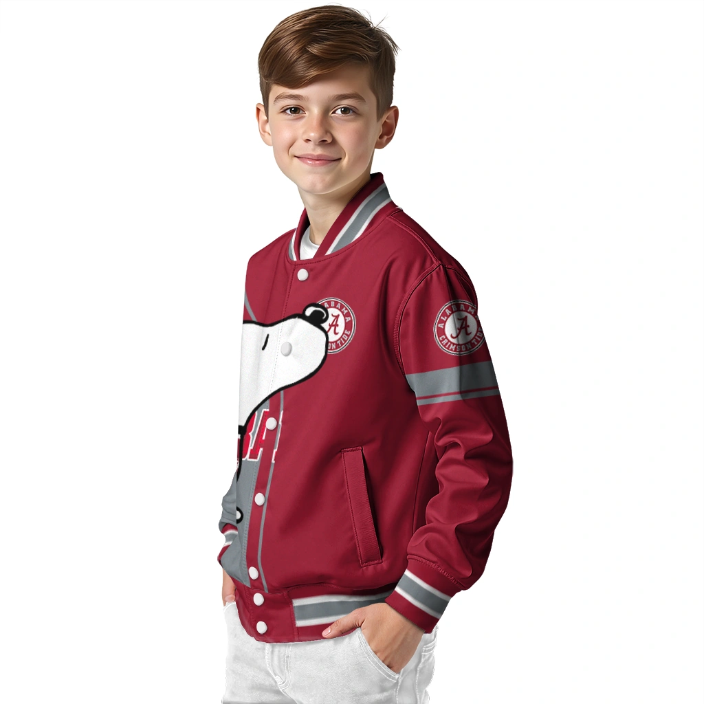 alabama crimson tide snoopy attitude crimson varsity jacket trendy alabama crimson tide snoopy attitude crimson varsity jacket trendy
