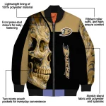 anaheim ducks fire skull gold black bomber jacket best selling