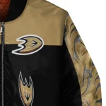 anaheim ducks fire skull gold black bomber jacket best selling
