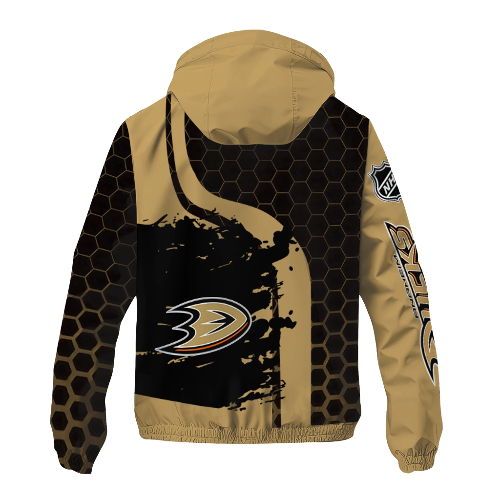 anaheim ducks hex grid texture gold black windbreaker jacket fashion forward anaheim ducks hex grid texture gold black windbreaker jacket fashion forward
