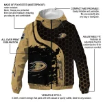 anaheim ducks hex grid texture gold black windbreaker jacket best selling