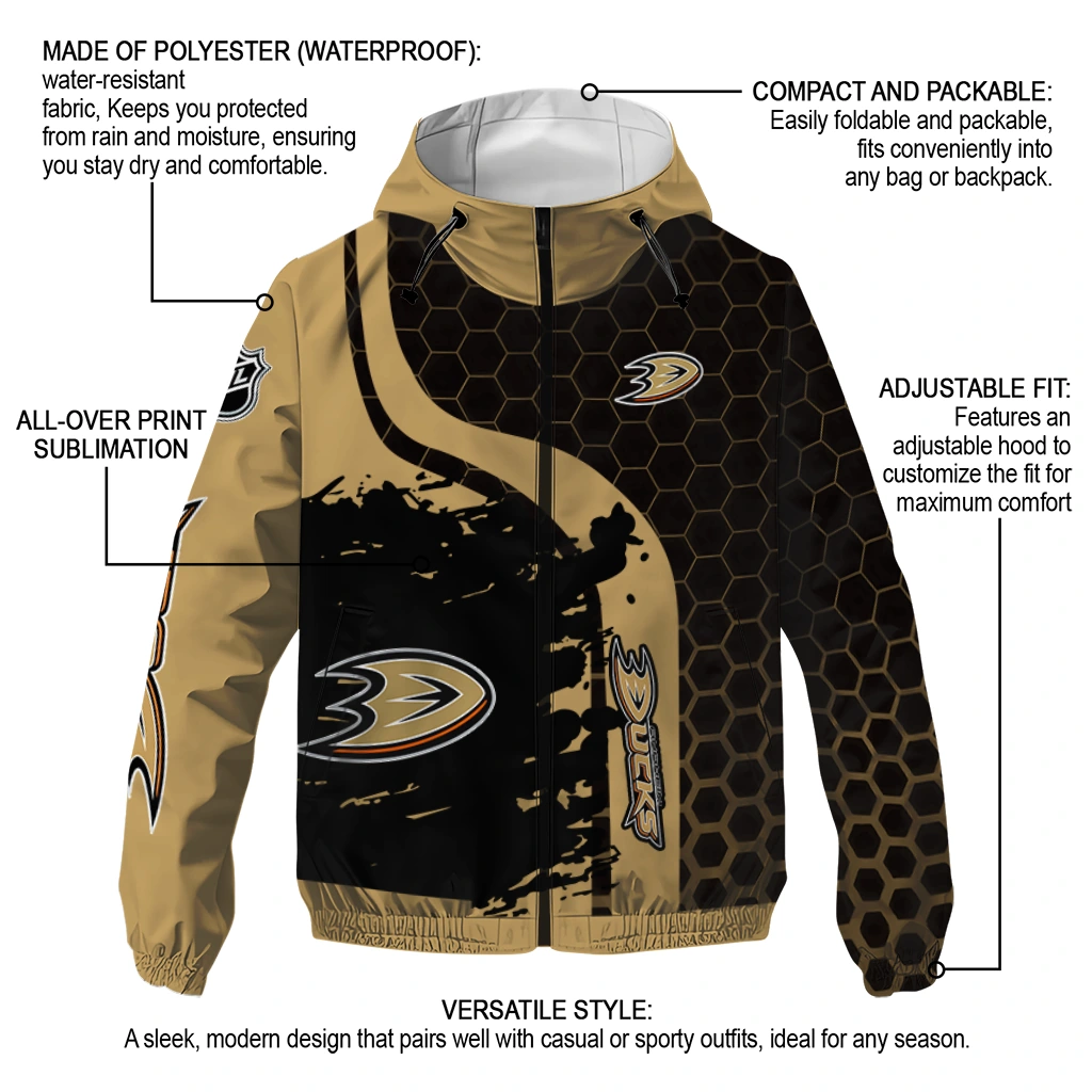 anaheim ducks hex grid texture gold black windbreaker jacket new arrival anaheim ducks hex grid texture gold black windbreaker jacket new arrival