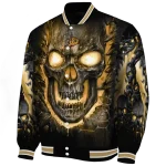 anaheim ducks inferno skull gold black varsity jacket best selling