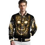 anaheim ducks inferno skull gold black varsity jacket best selling