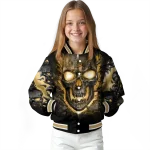 anaheim ducks inferno skull gold black varsity jacket best selling