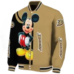 anaheim ducks mickey mouse gold varsity jacket best selling