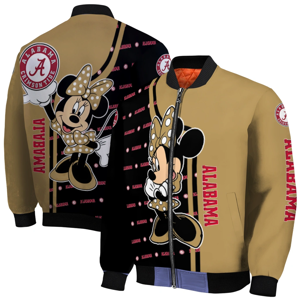 anaheim ducks minnie mouse gold bomber jacket best selling anaheim ducks minnie mouse gold bomber jacket best selling