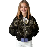 anaheim ducks skull bite gold black bomber jacket best selling