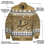anaheim ducks snowy pines gold varsity jacket best selling