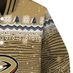 anaheim ducks snowy pines gold varsity jacket best selling
