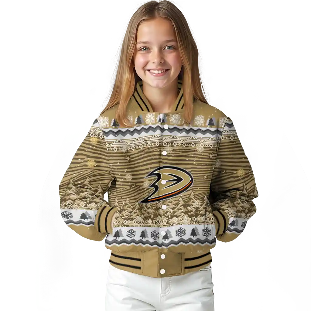 anaheim ducks snowy pines gold varsity jacket top rated anaheim ducks snowy pines gold varsity jacket top rated