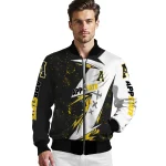 appalachian state mountaineers ripped bolt black white bomber jacket best selling