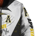 appalachian state mountaineers ripped bolt black white bomber jacket best selling