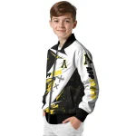 appalachian state mountaineers ripped bolt black white bomber jacket best selling
