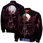 arizona cardinals skull bite red black bomber jacket best selling