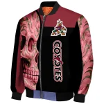 arizona coyotes fire skull red black bomber jacket best selling