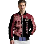 arizona coyotes fire skull red black bomber jacket best selling