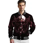 arizona coyotes skull bite red black varsity jacket best selling