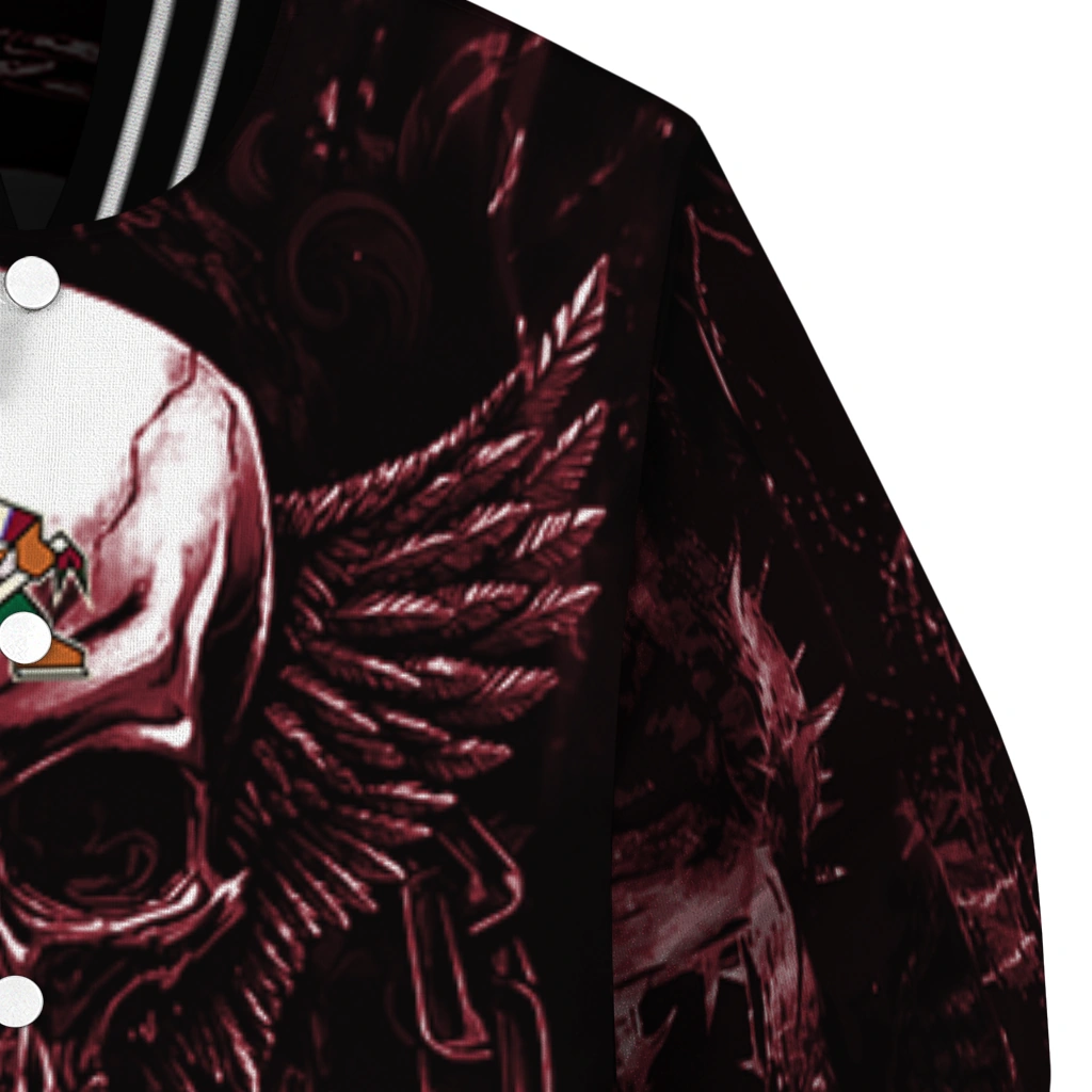 arizona coyotes skull bite red black varsity jacket premium grade arizona coyotes skull bite red black varsity jacket premium grade