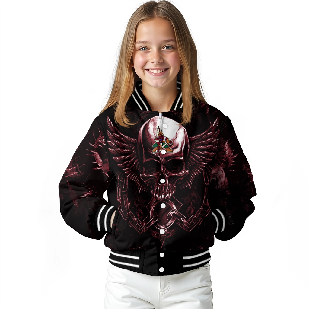arizona coyotes skull bite red black varsity jacket top rated arizona coyotes skull bite red black varsity jacket top rated
