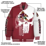 arizona coyotes skull outline red white varsity jacket best selling