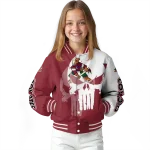 arizona coyotes skull outline red white varsity jacket best selling