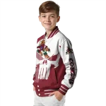 arizona coyotes skull outline red white varsity jacket best selling