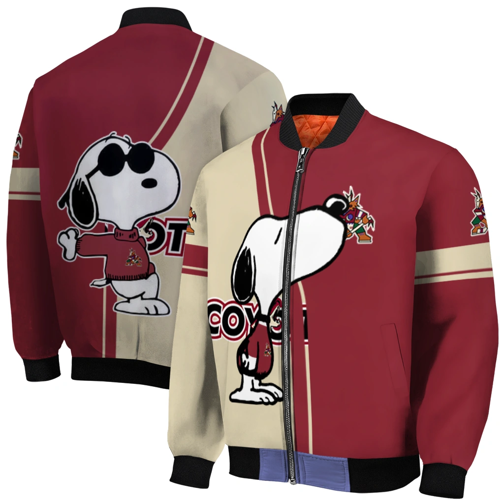 arizona coyotes snoopy attitude red bomber jacket best selling arizona coyotes snoopy attitude red bomber jacket best selling