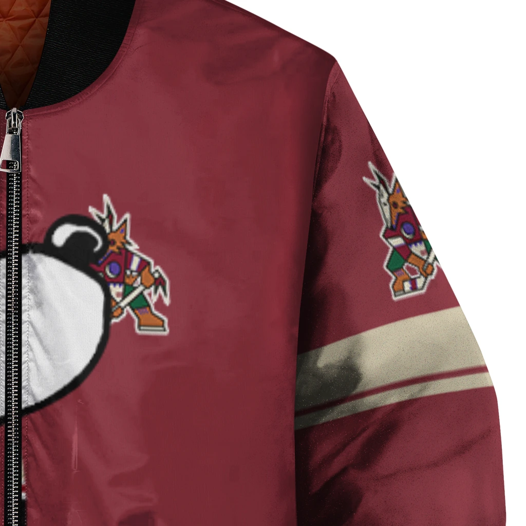 arizona coyotes snoopy attitude red bomber jacket premium grade arizona coyotes snoopy attitude red bomber jacket premium grade