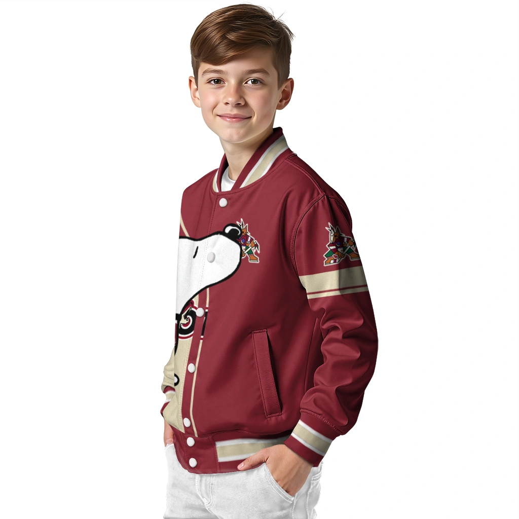 arizona coyotes snoopy attitude red varsity jacket trendy arizona coyotes snoopy attitude red varsity jacket trendy