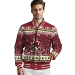 arizona coyotes snowy pines red varsity jacket best selling