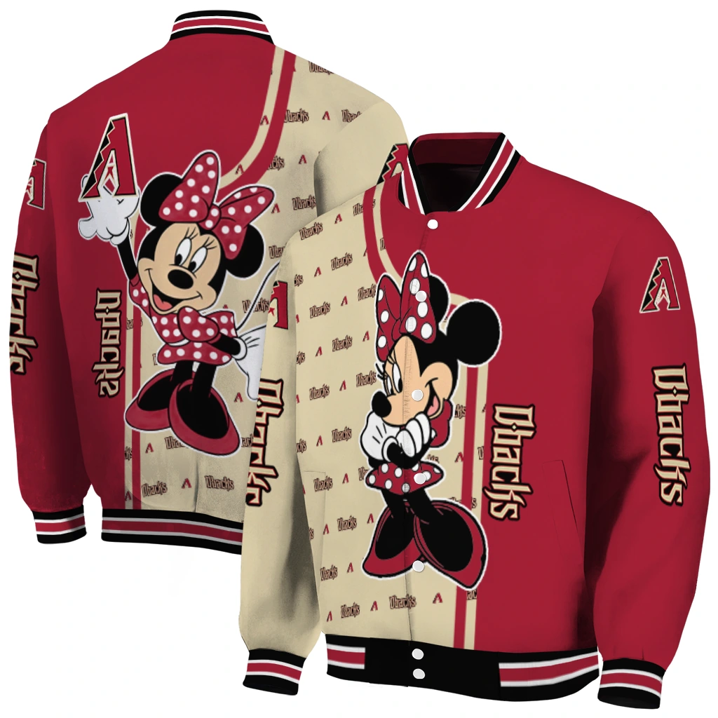 arizona diamondbacks minnie mouse red varsity jacket fashion forward arizona diamondbacks minnie mouse red varsity jacket fashion forward