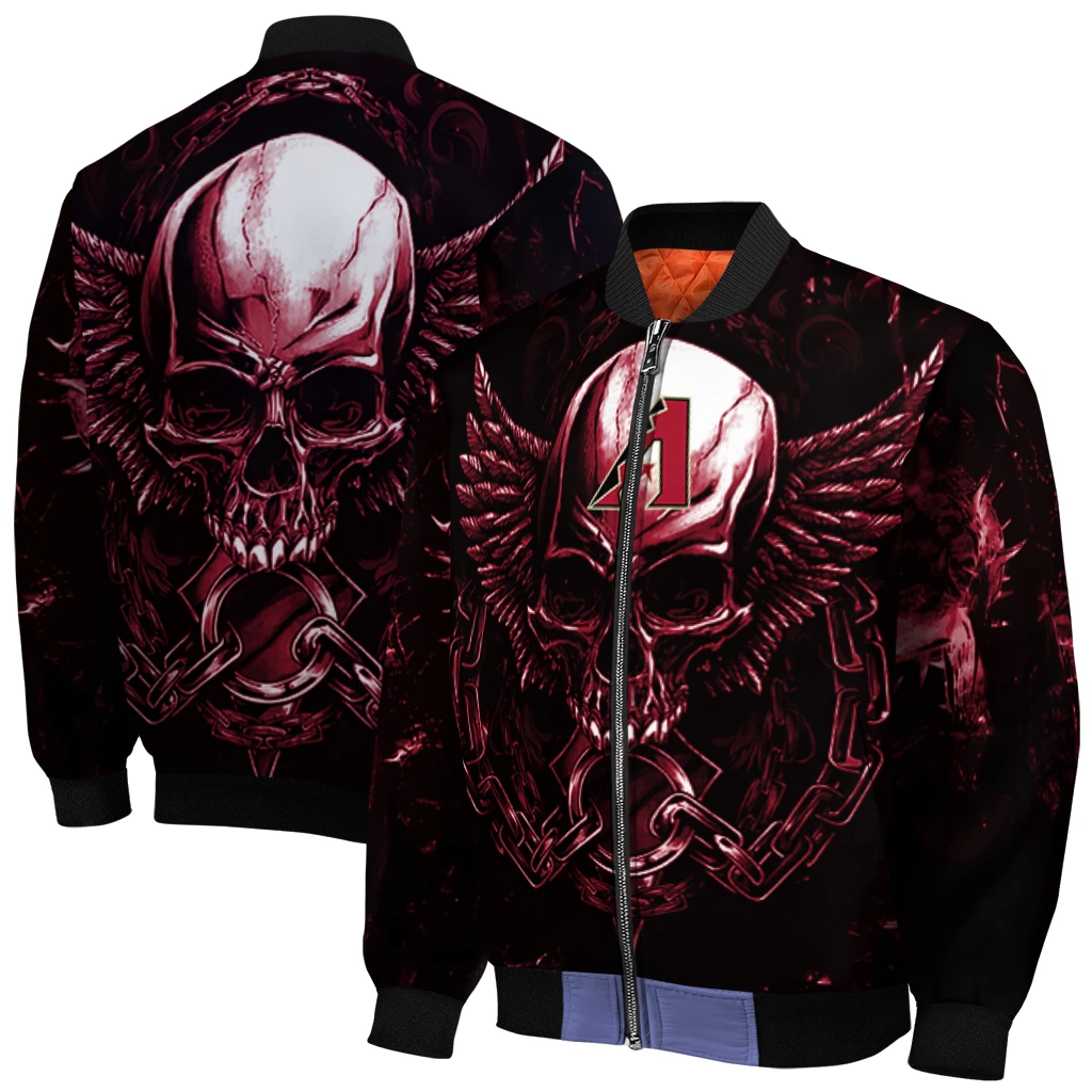 arizona diamondbacks skull bite red black bomber jacket best selling arizona diamondbacks skull bite red black bomber jacket best selling