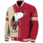 arizona diamondbacks snoopy attitude red varsity jacket best selling