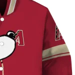 arizona diamondbacks snoopy attitude red varsity jacket best selling