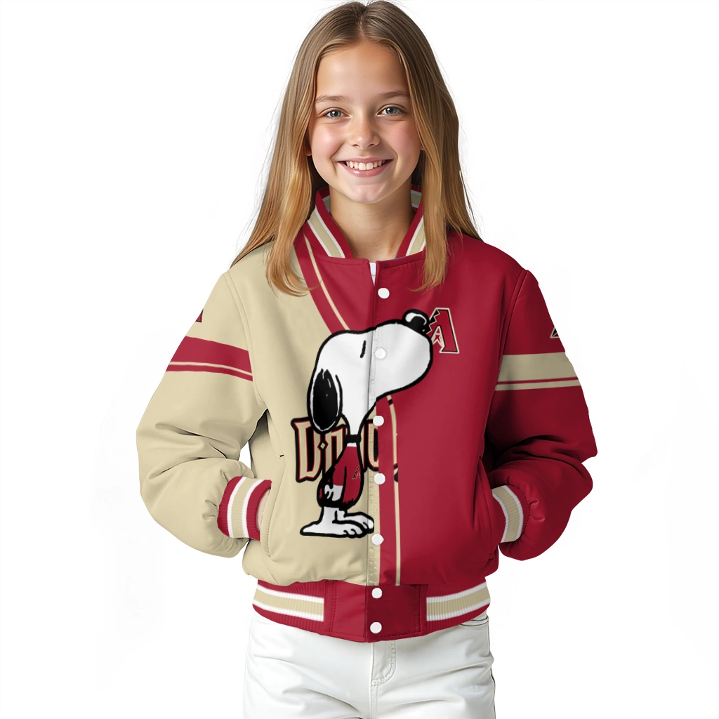 arizona diamondbacks snoopy attitude red varsity jacket top rated arizona diamondbacks snoopy attitude red varsity jacket top rated