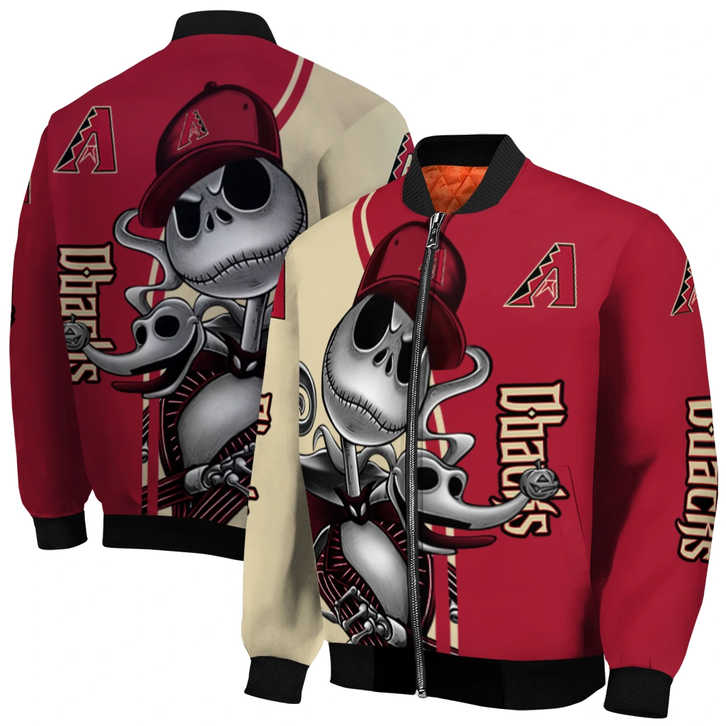 arizona diamondbacks spooky grin red bomber jacket best selling arizona diamondbacks spooky grin red bomber jacket best selling