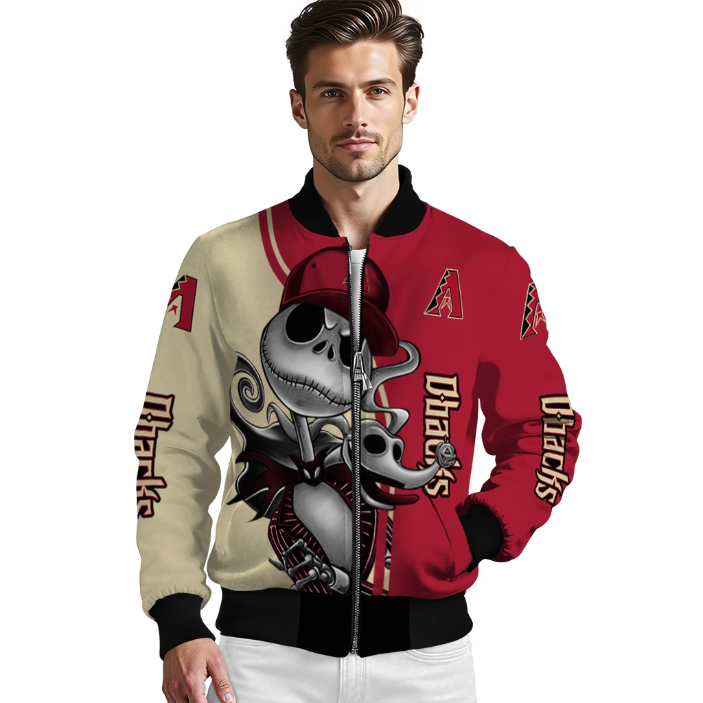 arizona diamondbacks spooky grin red bomber jacket high quality arizona diamondbacks spooky grin red bomber jacket high quality