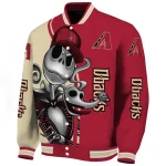 arizona diamondbacks spooky grin red varsity jacket best selling