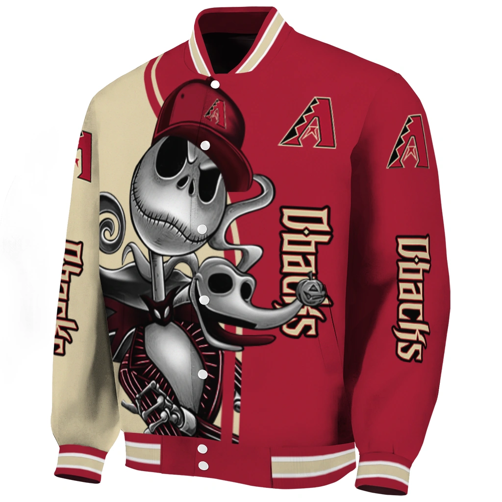 arizona diamondbacks spooky grin red varsity jacket best selling arizona diamondbacks spooky grin red varsity jacket best selling