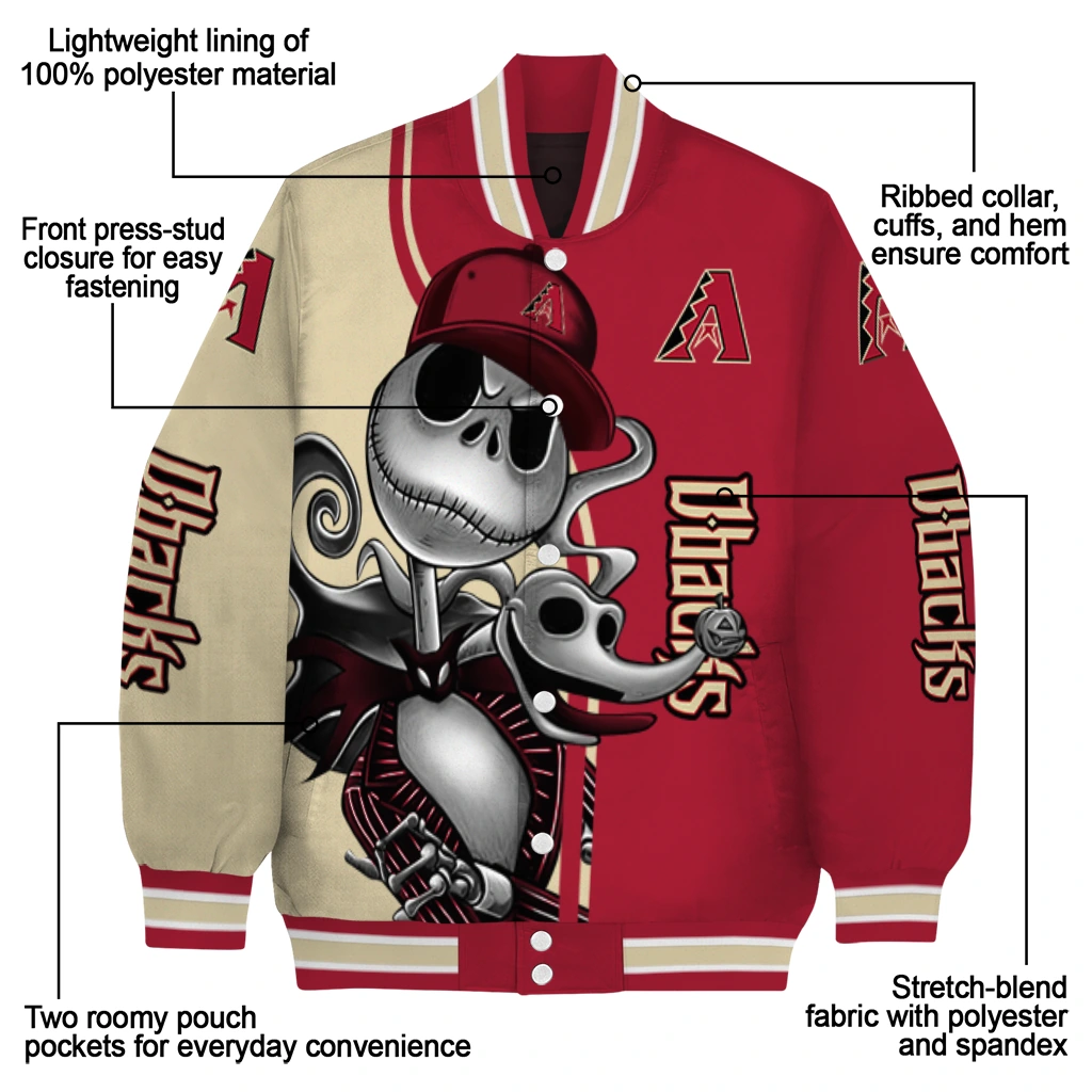 arizona diamondbacks spooky grin red varsity jacket new arrival arizona diamondbacks spooky grin red varsity jacket new arrival