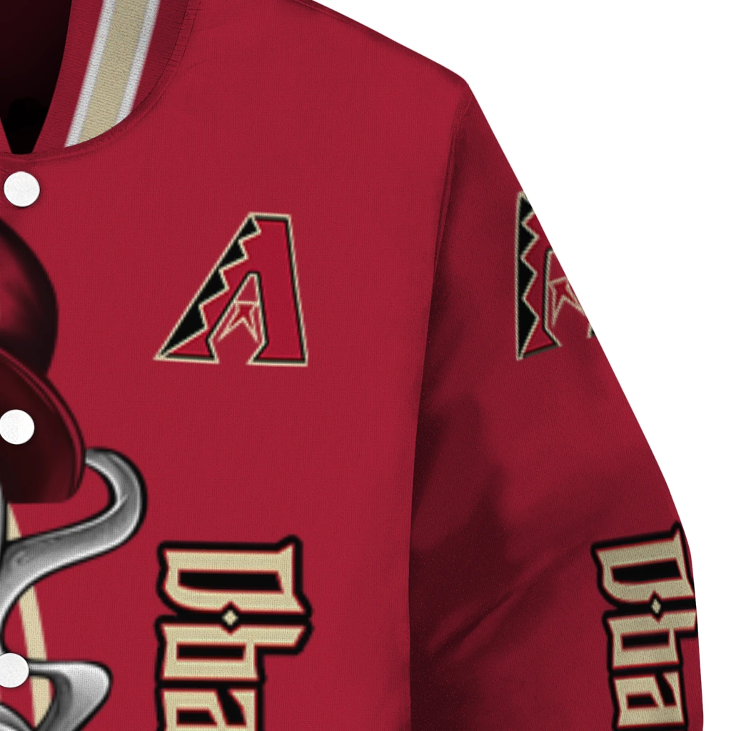arizona diamondbacks spooky grin red varsity jacket premium grade arizona diamondbacks spooky grin red varsity jacket premium grade