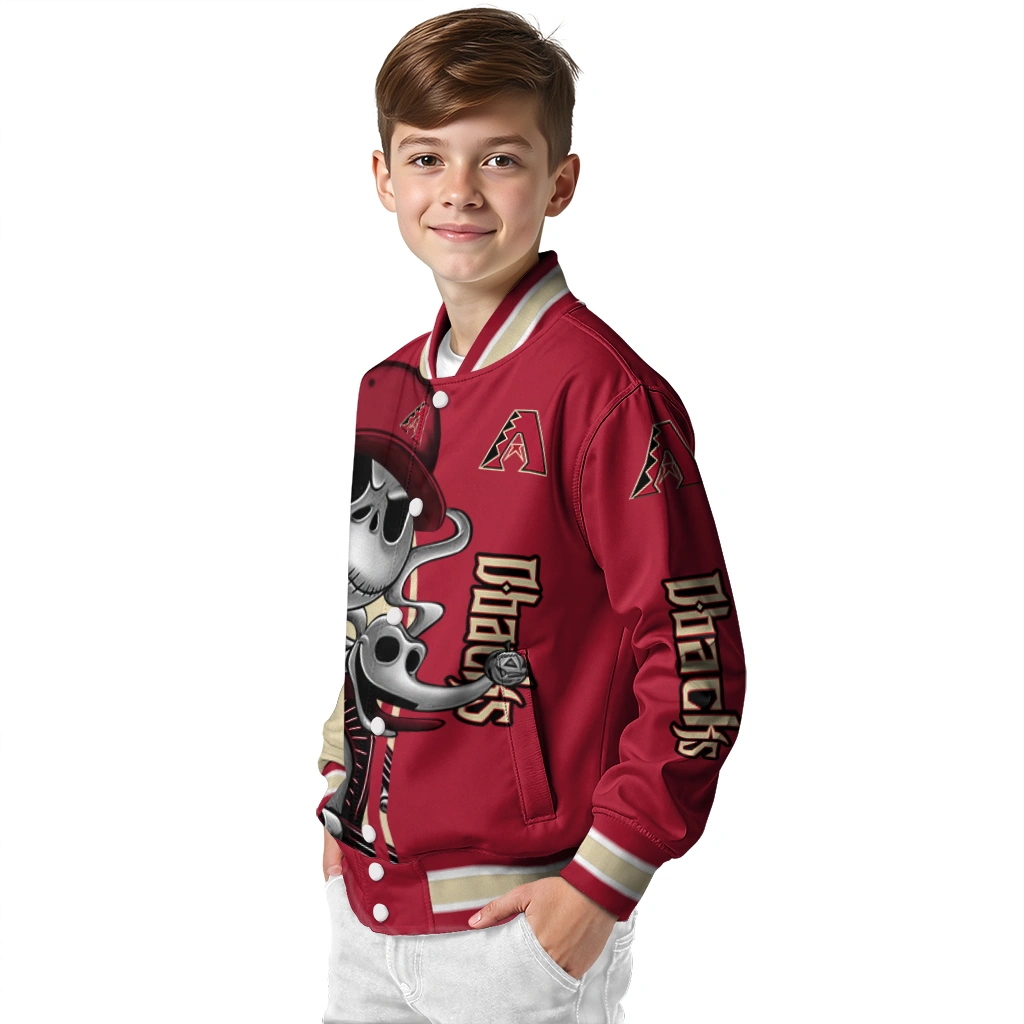 arizona diamondbacks spooky grin red varsity jacket trendy arizona diamondbacks spooky grin red varsity jacket trendy