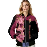 arizona state sun devils fire skull maroon black bomber jacket best selling